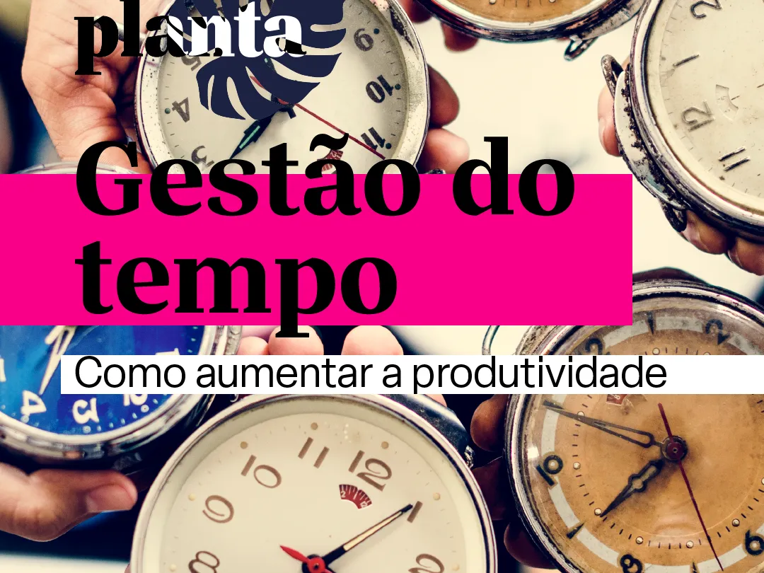 Gestão do tempo: Seis mãos, cada uma segurando um relógio