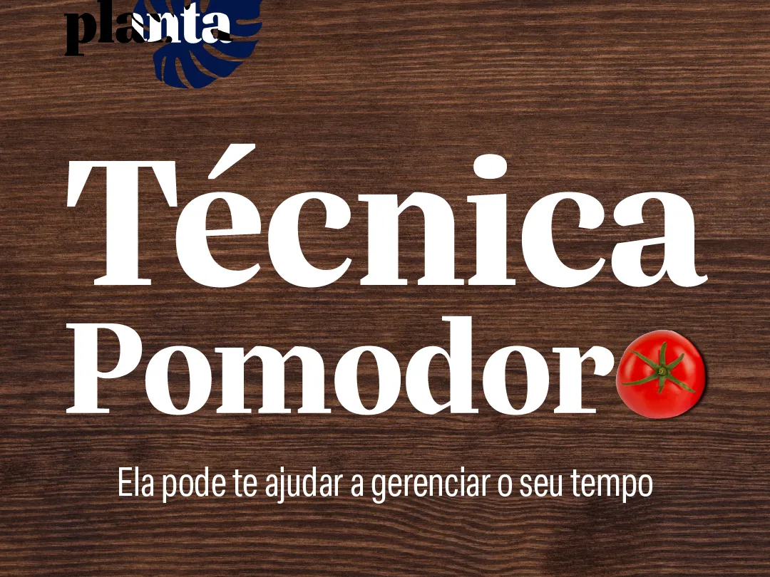 Arte com um fundo como se fosse madeira e o título Técnica Pomodoro: ela pode te ajudar a gerenciar o seu tempo.